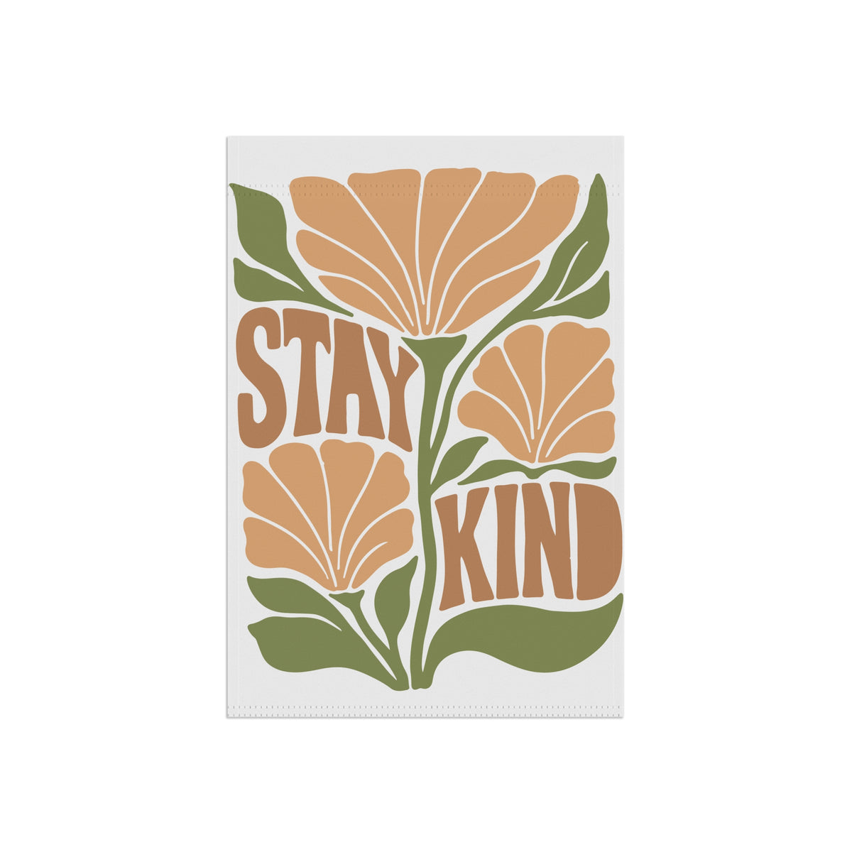 Stay Kind Floral Garden Flag Retro Flower House Banner for Porch & Yard