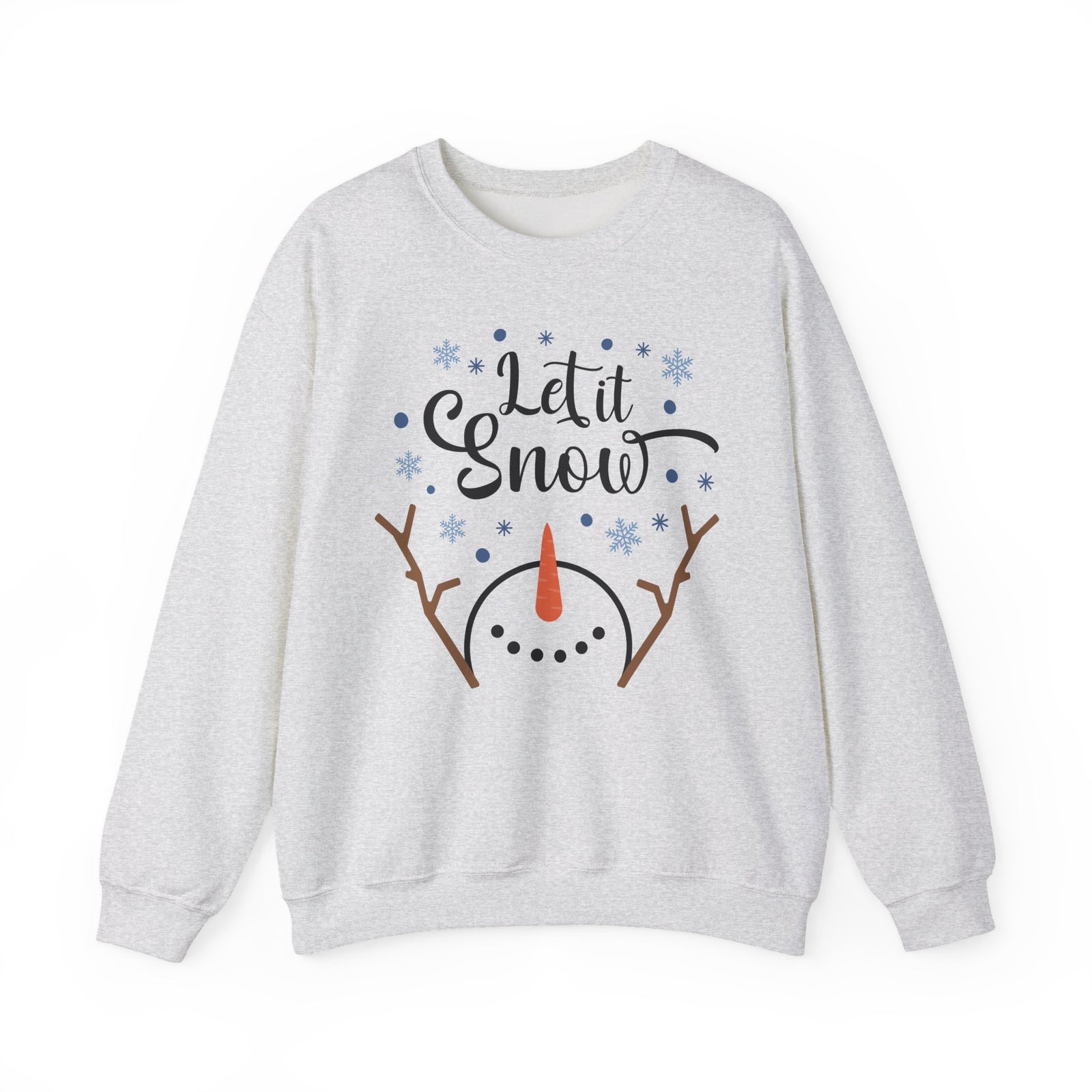 Let it Snow Happy Snowman Winter Crewneck Unisex Sweatshirt