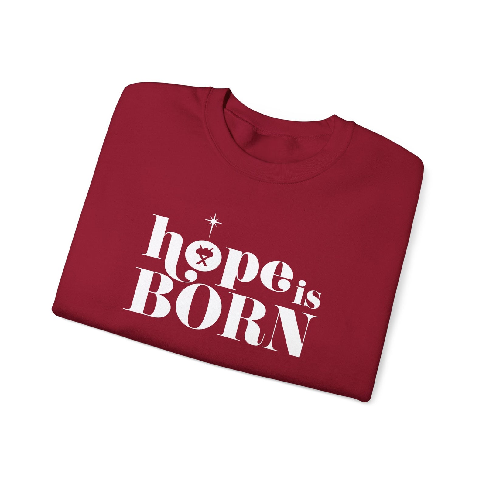 Hope is Born Nativity Christmas Season Crewneck Unisex Sweatshirt