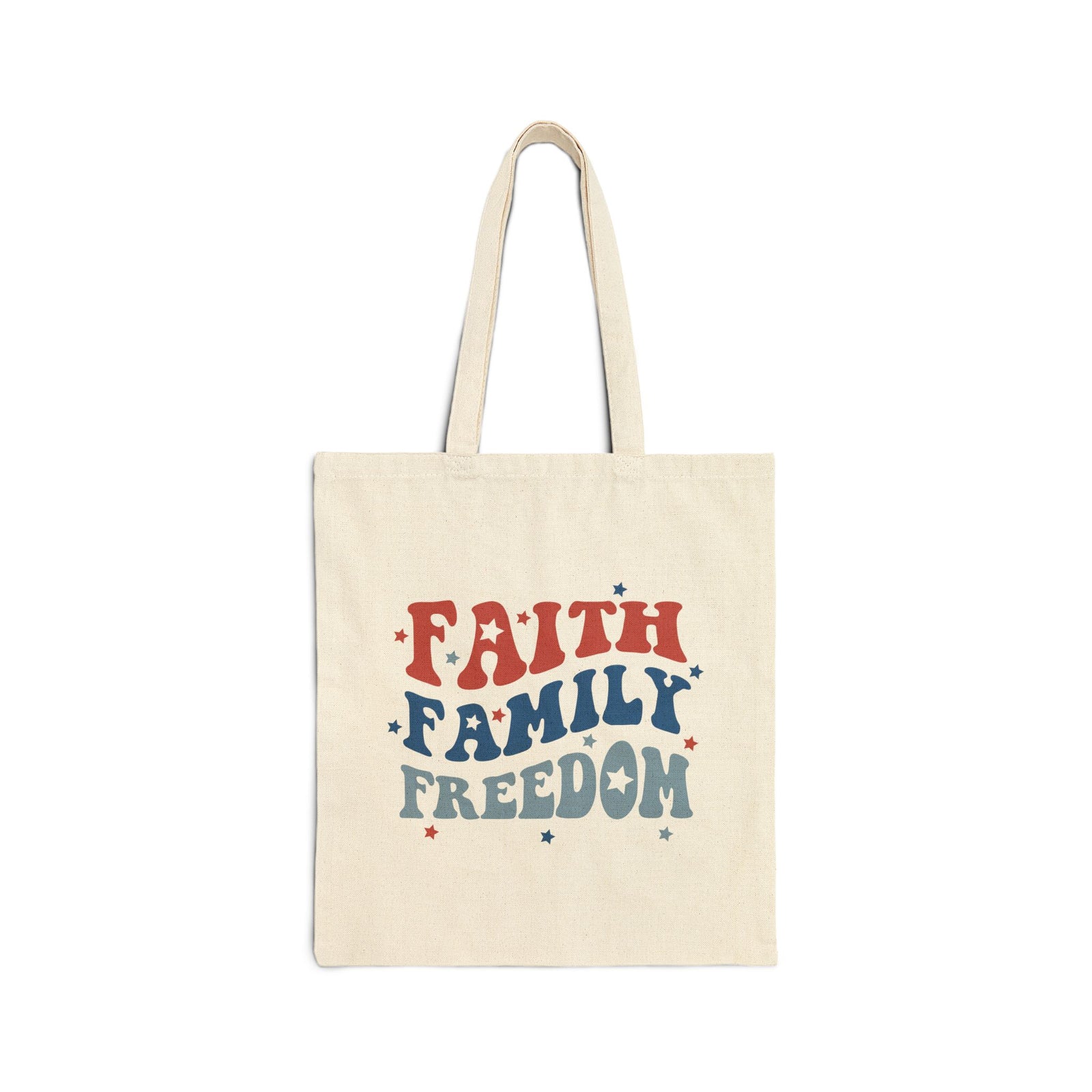 Faith Family Freedom Cotton Canvas Canvas Tote Bag