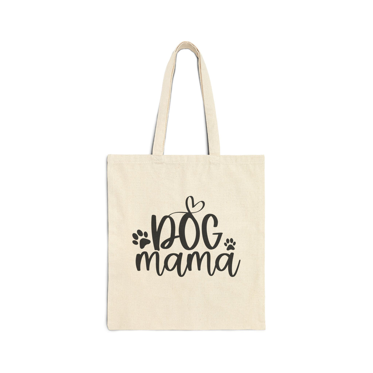 Dog Mama Cotton Canvas Tote Bag Cute Paw Print Dog Lover Gift