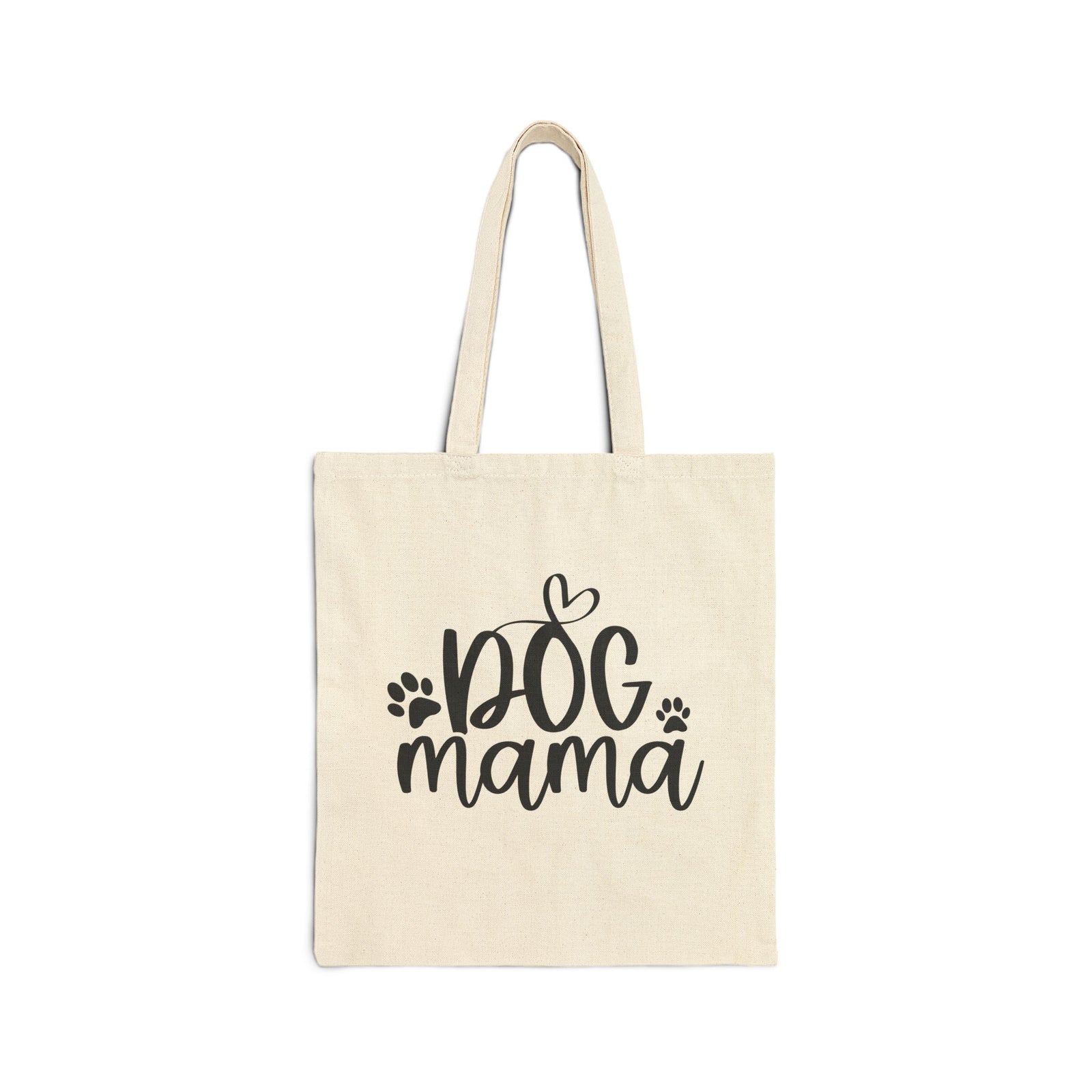 Dog Mama Cotton Canvas Tote Bag Cute Paw Print Dog Lover Gift