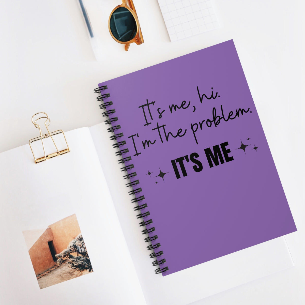It's Me I'm the Problem Purple Spiral Notebook Funny Self-Aware Ruled Journal