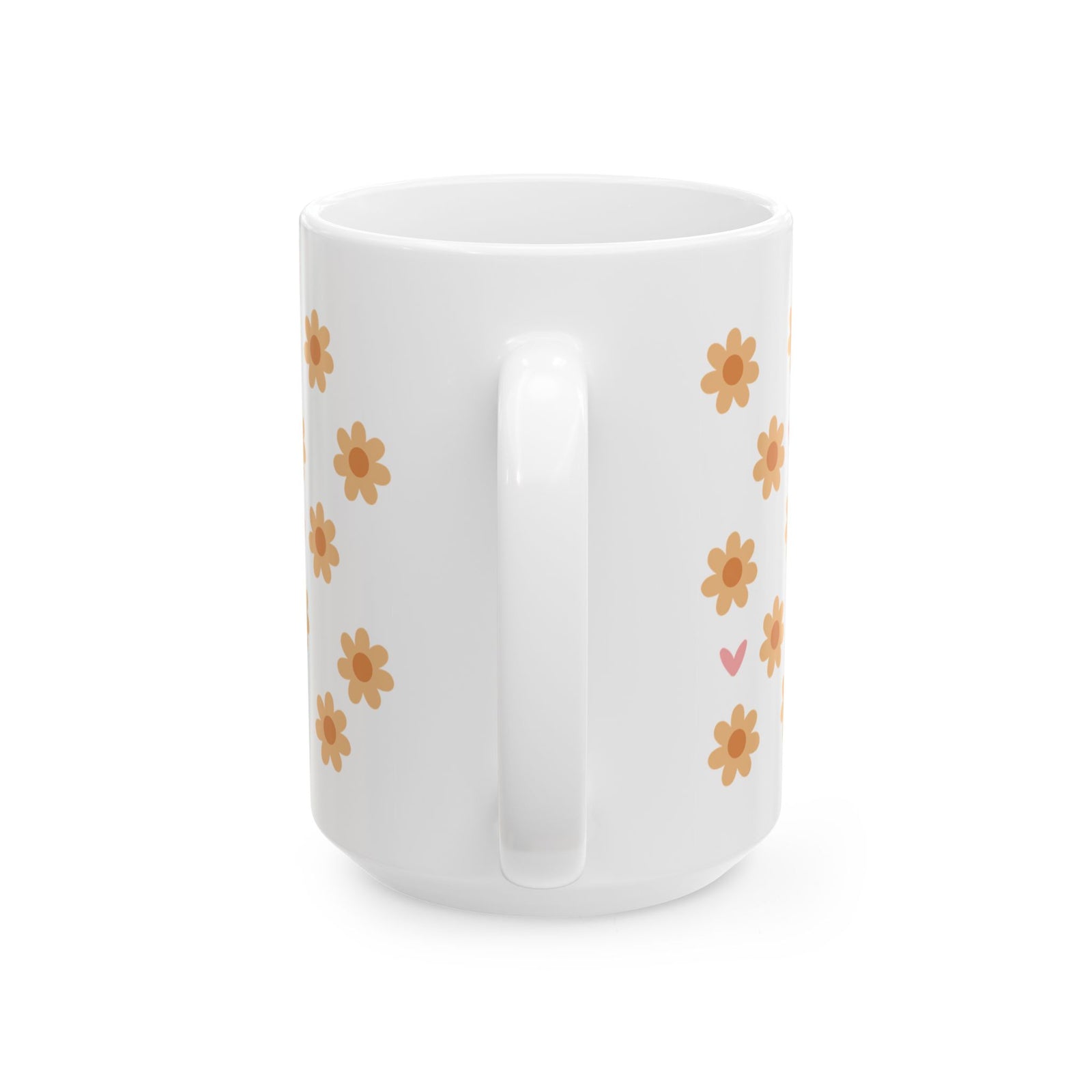 She Is Strong Ceramic Mug — Proverbs 31:25 Yellow Floral Inspirational Coffee Cup