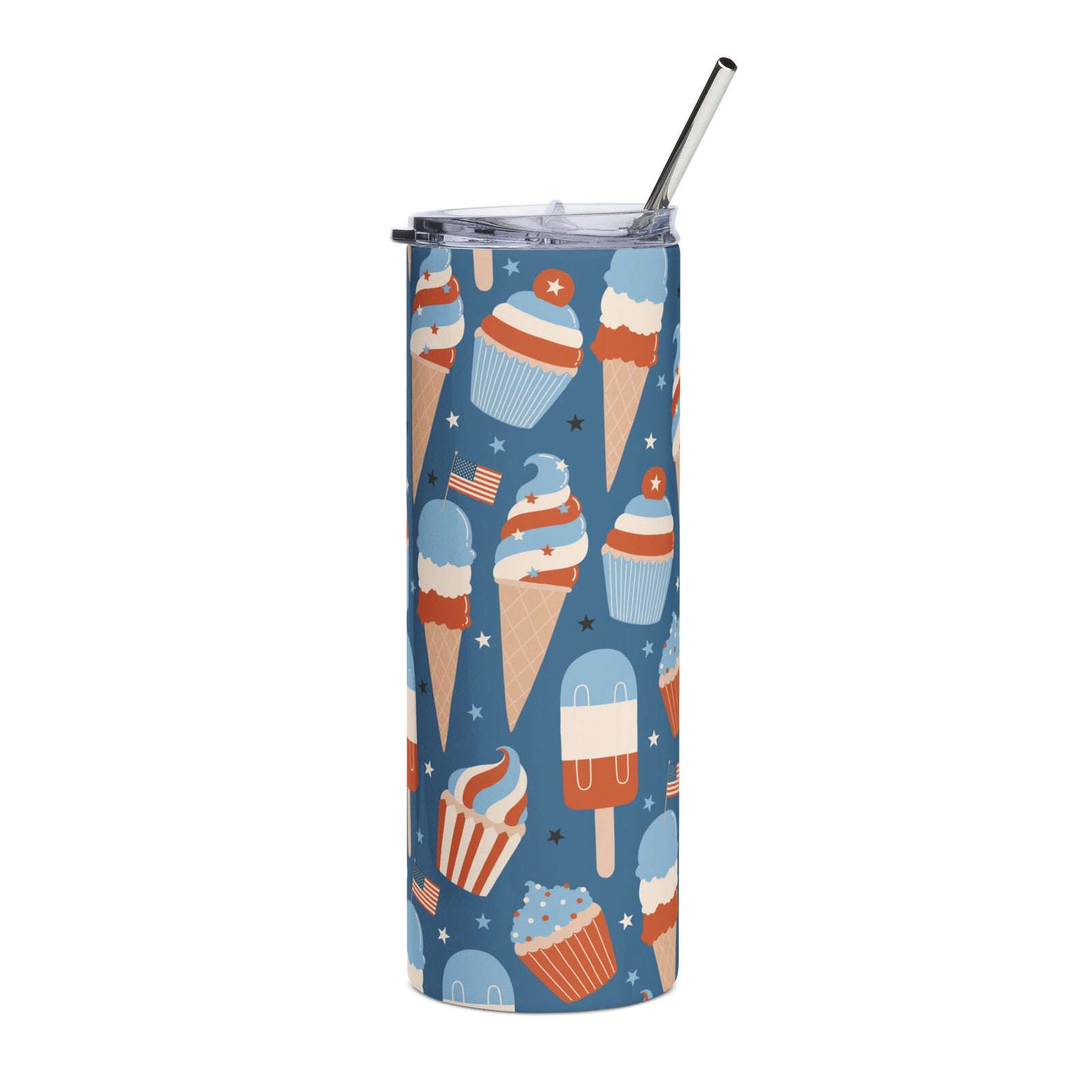 Sweet Land of Liberty Ice Cream Patriotic 20oz Stainless Steel Tumbler Insulated Travel Cup