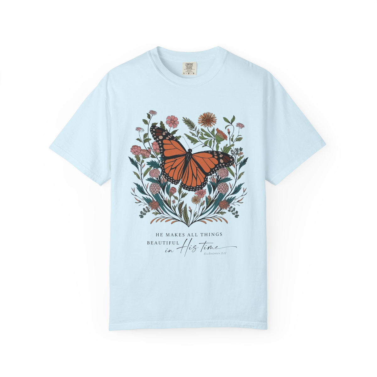 He Makes All Things Beautiful T-Shirt Christian Butterfly Graphic Tee