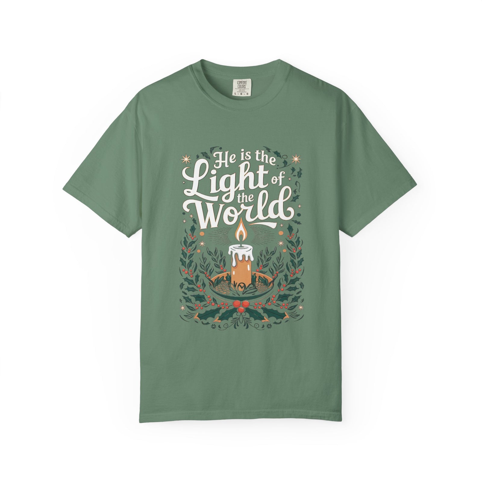 He is the Light of the World Christmas T-Shirt Christian Graphic Tee