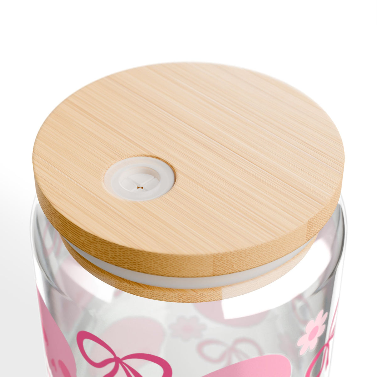 Girly Pink Skull Halloween Sipper Glass 16oz Reusable Drink Jar with Lid & Straw