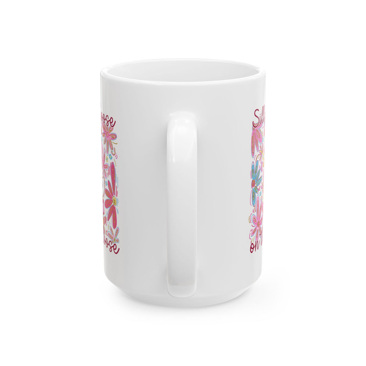 Silly Goose on the Loose Cute Floral Ceramic Mug Coffee Cup (11oz & 15oz)