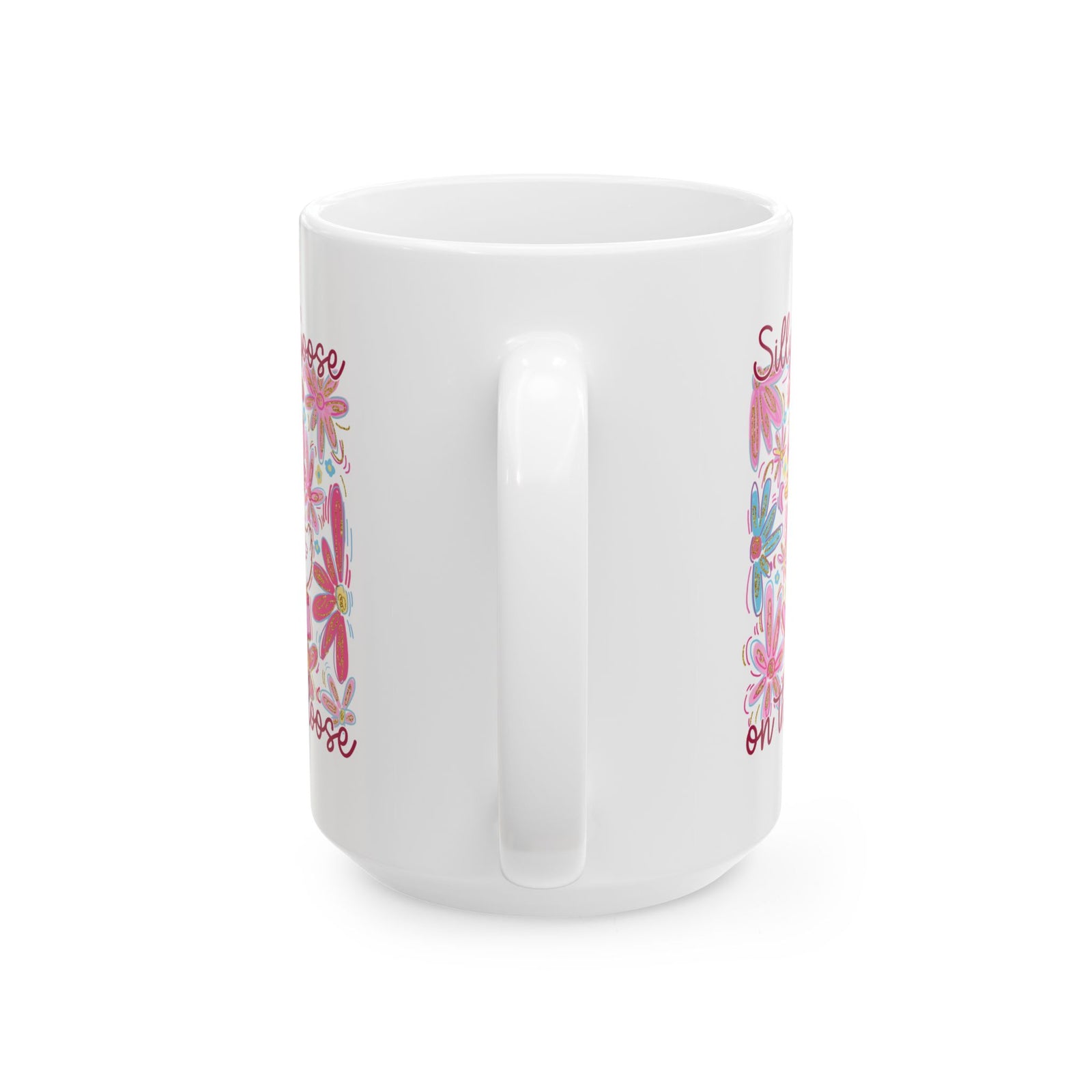 Silly Goose on the Loose Cute Floral Ceramic Mug Coffee Cup (11oz & 15oz)