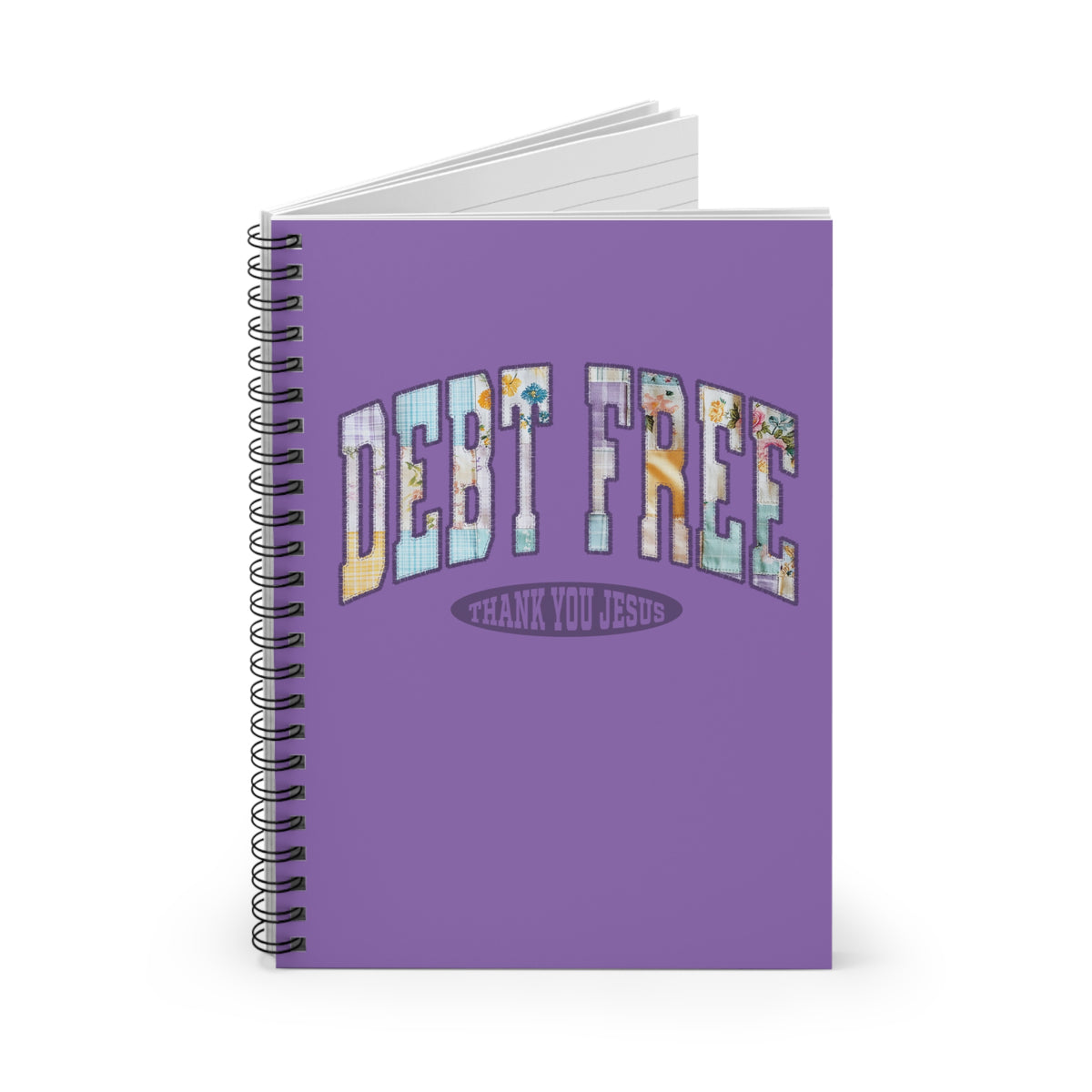 Debt Free Notebook Thank You Jesus Christian Ruled Spiral Journal