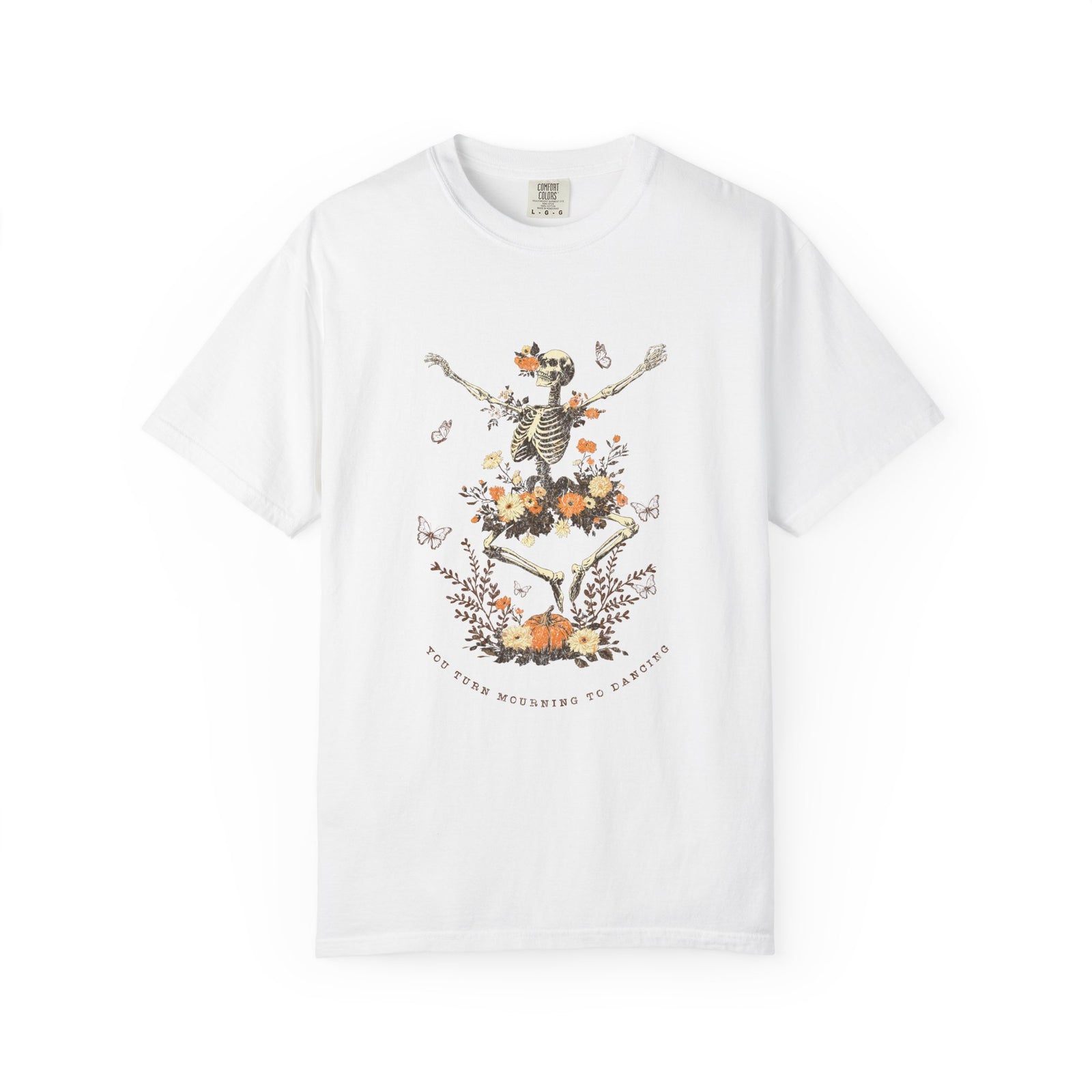 You Turn Mourning into Dancing T-Shirt Dancing Skeleton Halloween Christian Tee
