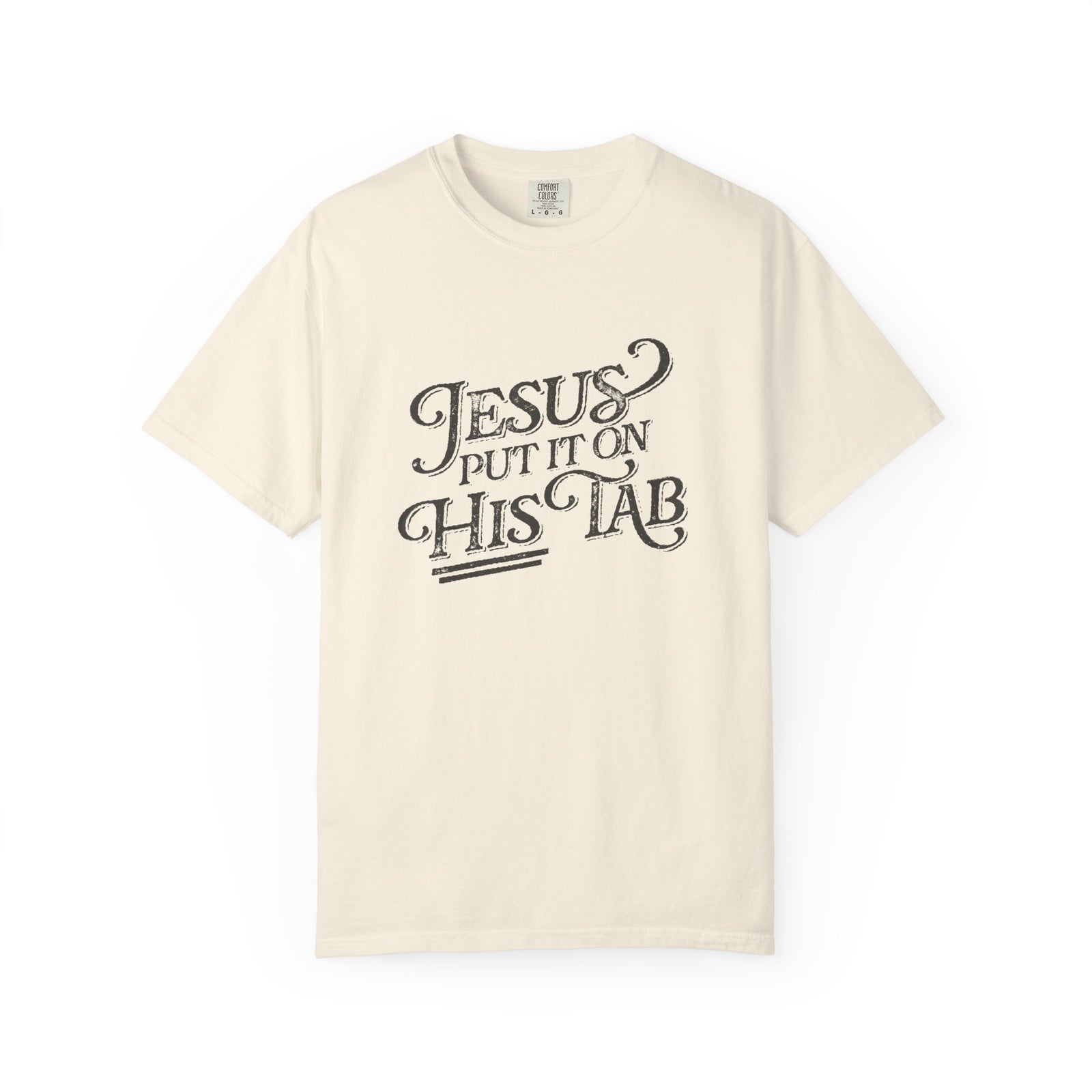 Jesus Put It On His Tab T-Shirt Christian Faith Graphic Unisex Distressed Grunge Tee