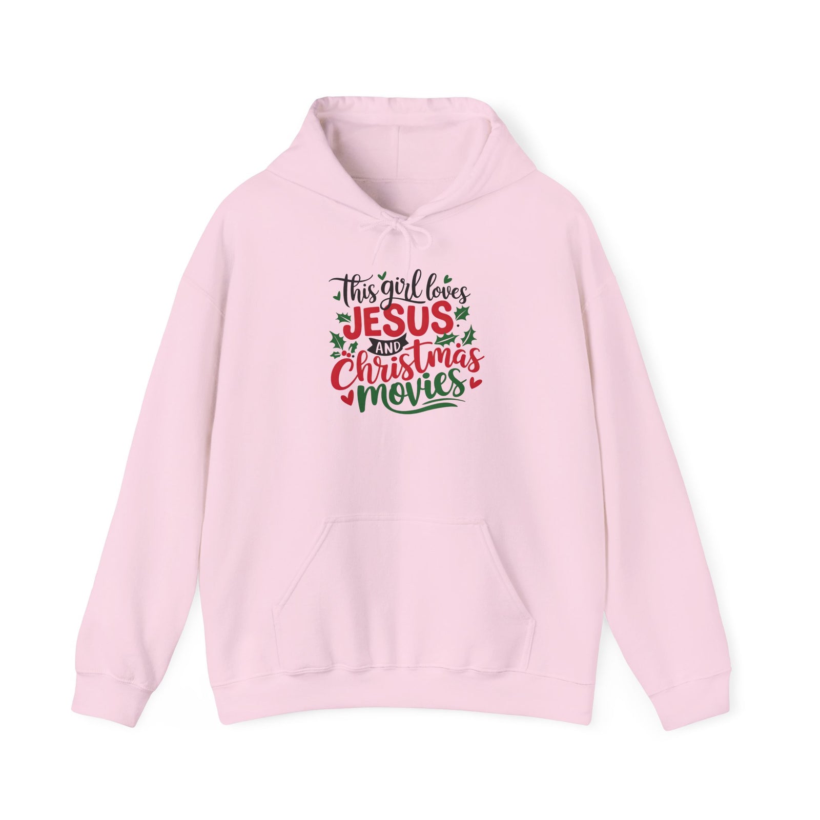 This Girls Loves Jesus & Christmas Movies Hoodie Christian Hooded Sweatshirt