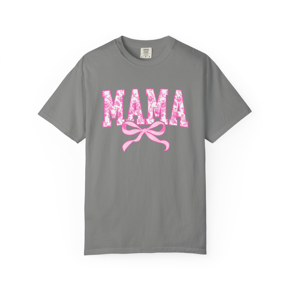 Mama Coquette Pink Toile Bow T-Shirt Cute Mom Graphic Tee