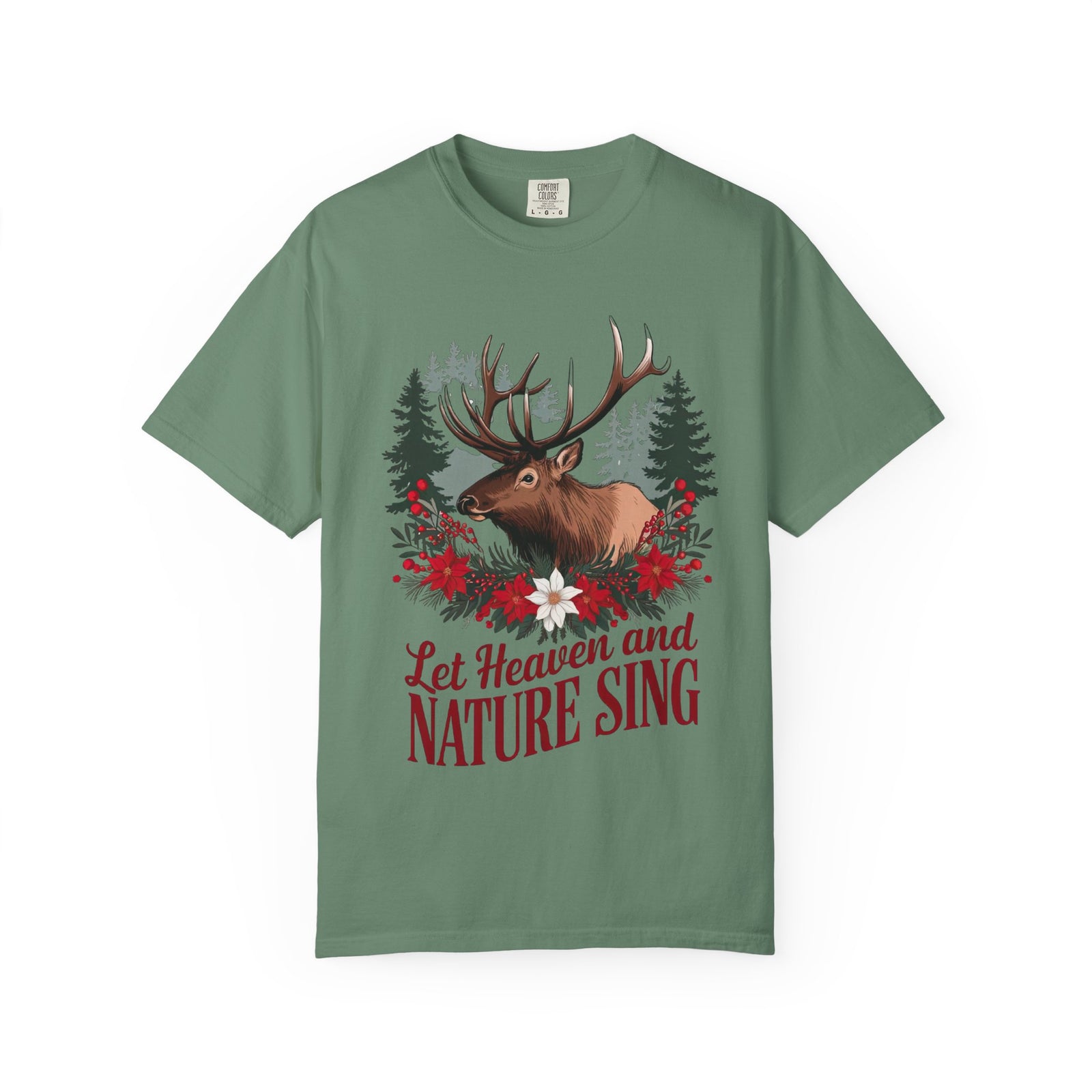 Let Heaven & Nature Sing Wilderness Christmas T-Shirt Christian Graphic Tee