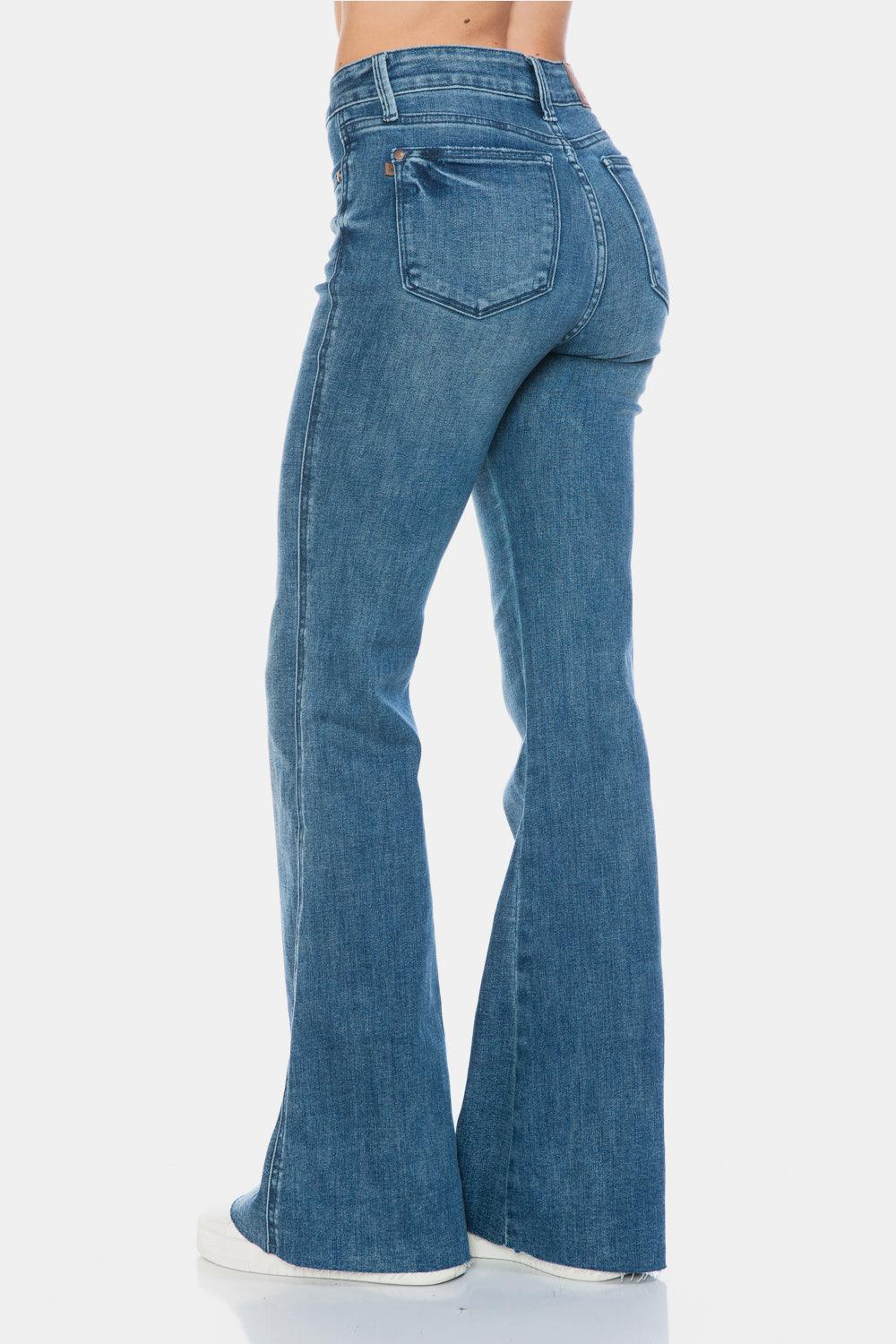 Judy Blue Full Size Tummy Control Cut Hem Flare Jeans - Sydney So Sweet