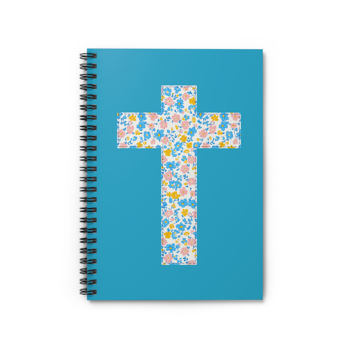 Floral Cross Spiral Notebook Christian Journal Ruled Notebook for Prayer & Notes