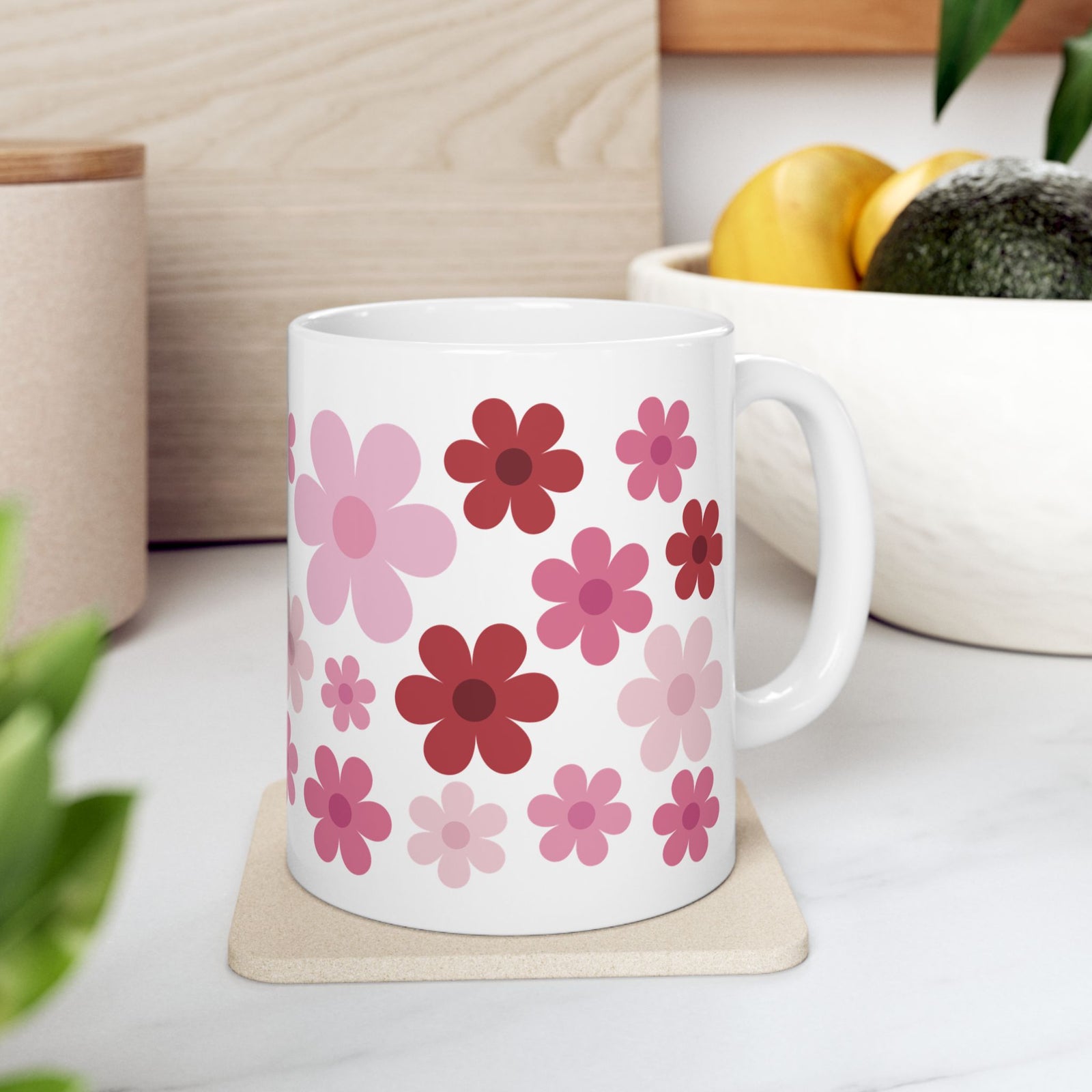Retro Daisy Heart Bouquet Mug — Cute Valentine’s Day Coffee Cup (11oz & 15oz) - Sydney So Sweet