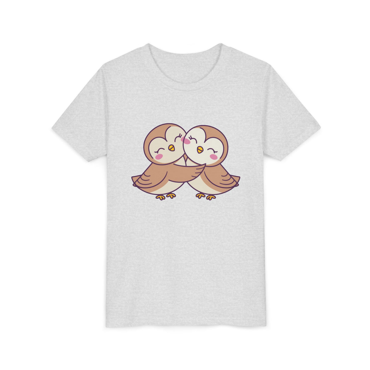Owl Hug Kids T-Shirt Adorable Cartoon Owl Youth Tee