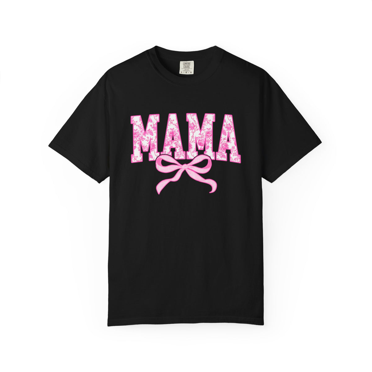 Mama Coquette Pink Toile Bow T-Shirt Cute Mom Graphic Tee