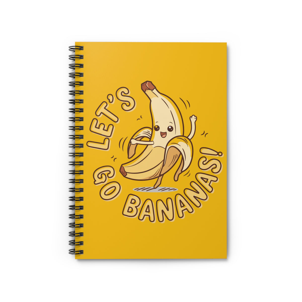 Let's Go Bananas! Spiral Notebook Cute Dancing Banana Ruled Journal