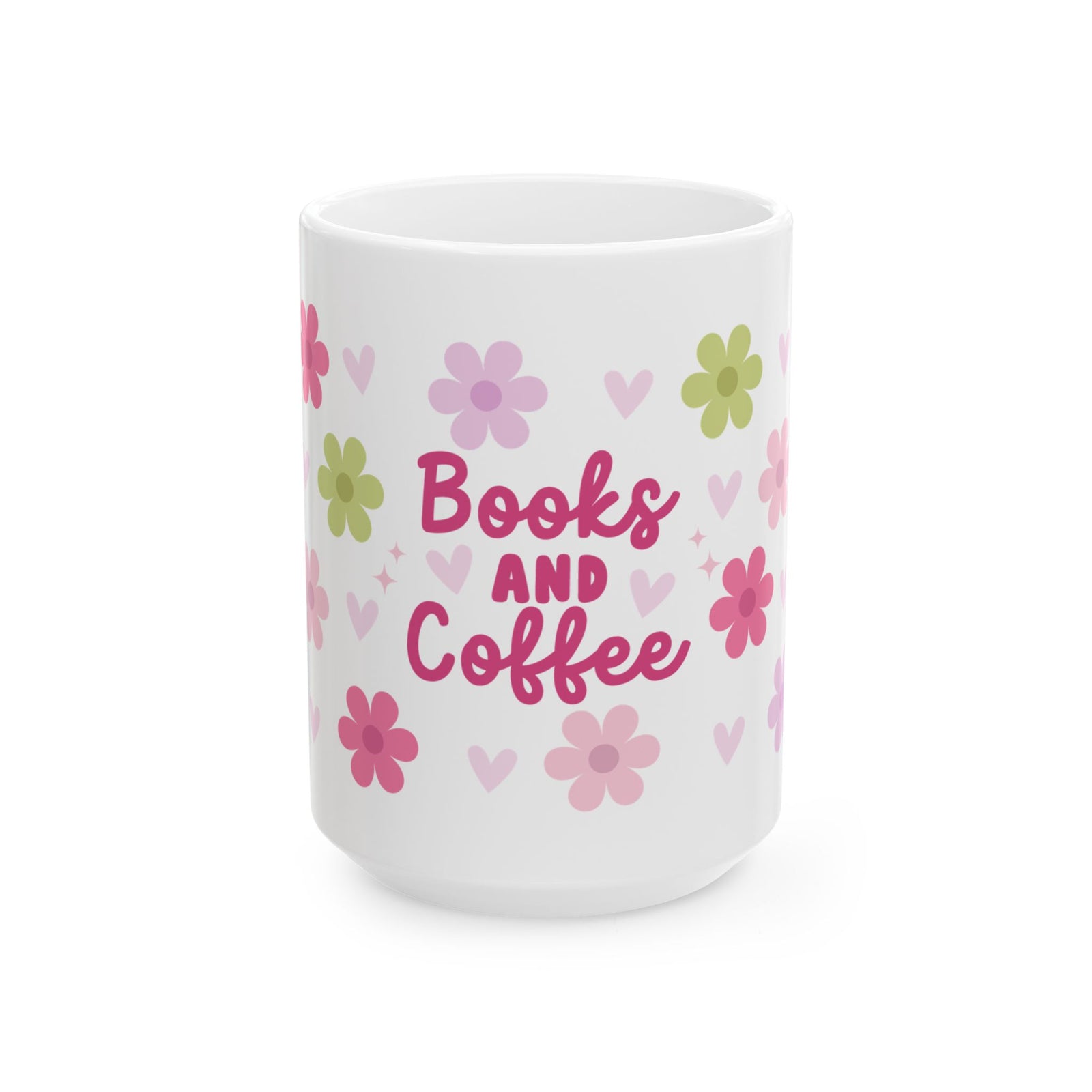 Books and Coffee Cute Ceramic Mug Coffee Cup (11oz & 15oz) - Sydney So Sweet