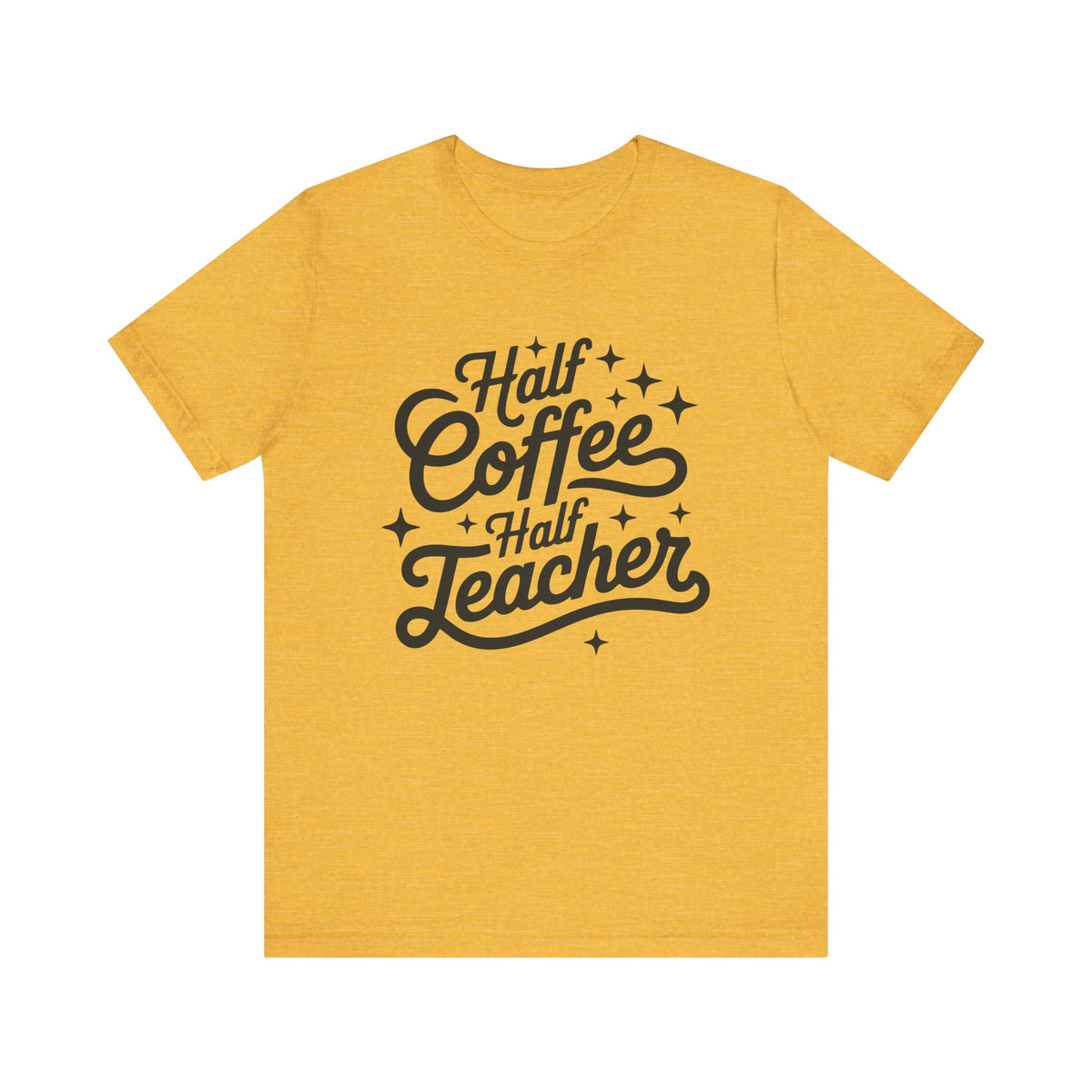 Half Coffee Half Teacher Graphic Tee Teacher Coffee T-Shirt