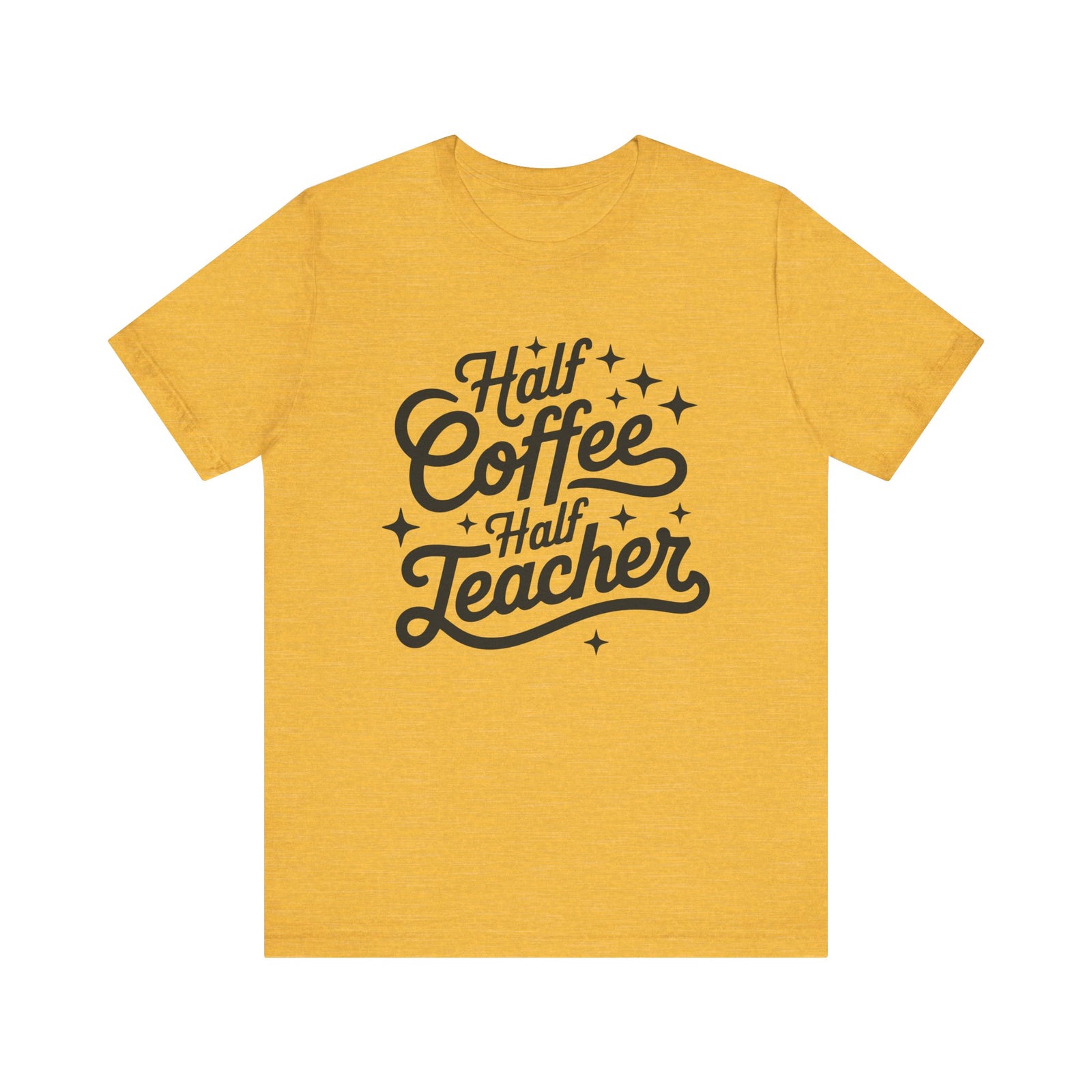 Half Coffee Half Teacher Graphic Tee Teacher Coffee T-Shirt