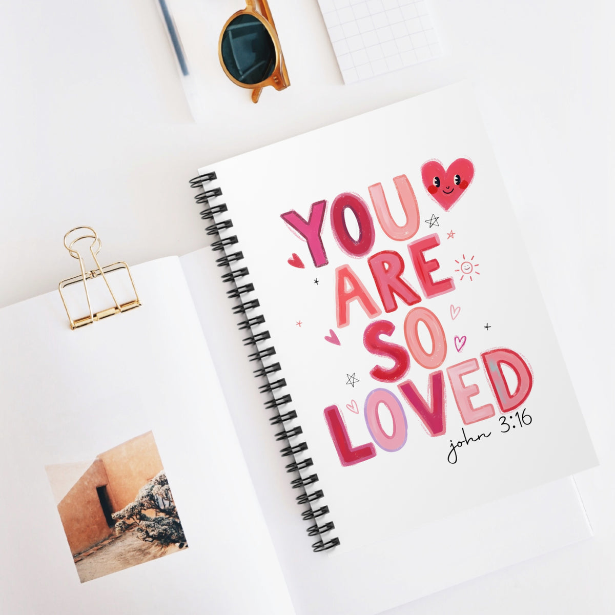 You Are So Loved Spiral Notebook John 3:16Inspirational Christian Journal