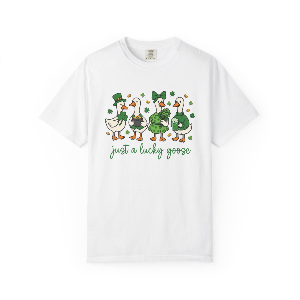 Just a Lucky Goose St. Patrick's Day Graphic T-Shirt Unisex Short Sleeve Tee