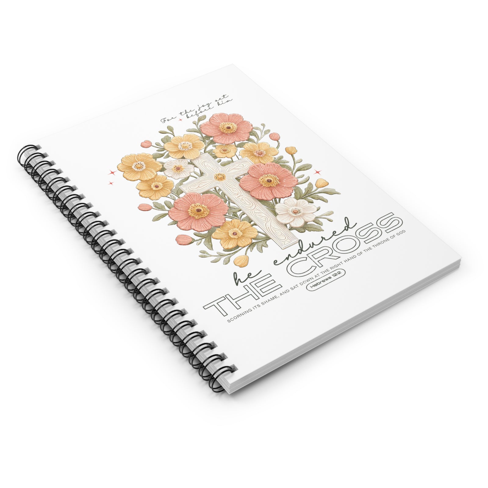 For the Joy Set Before Him Christian Ruled Spiral Notebook Journal