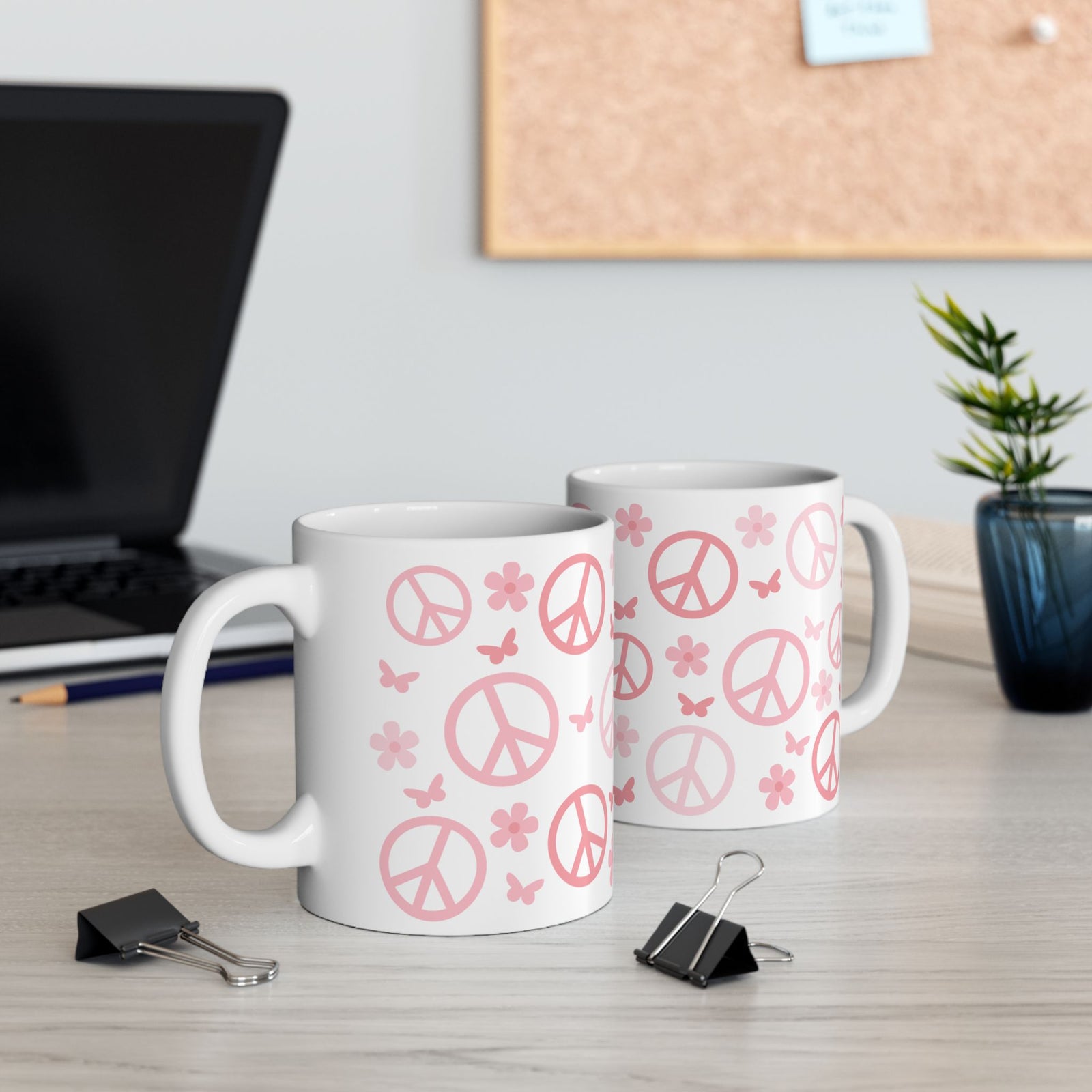 Boho Peace Cute Ceramic Mug Coffee Cup (11oz & 15oz)