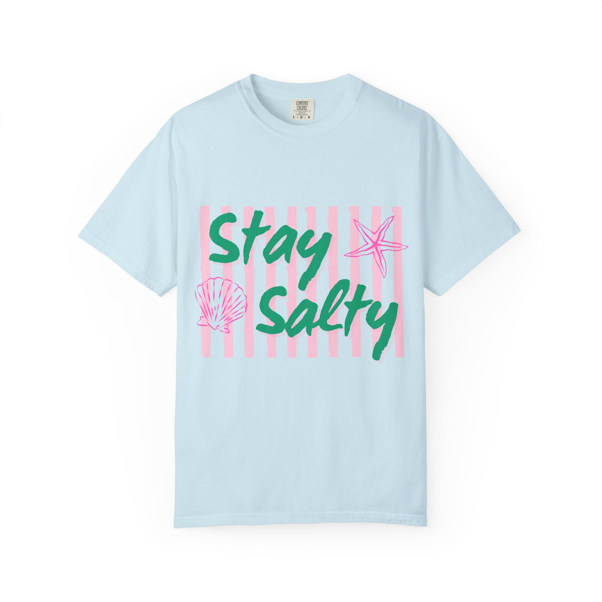 Stay Salty Graphic T-Shirt Women's  Beachy Pink Stripe Tee