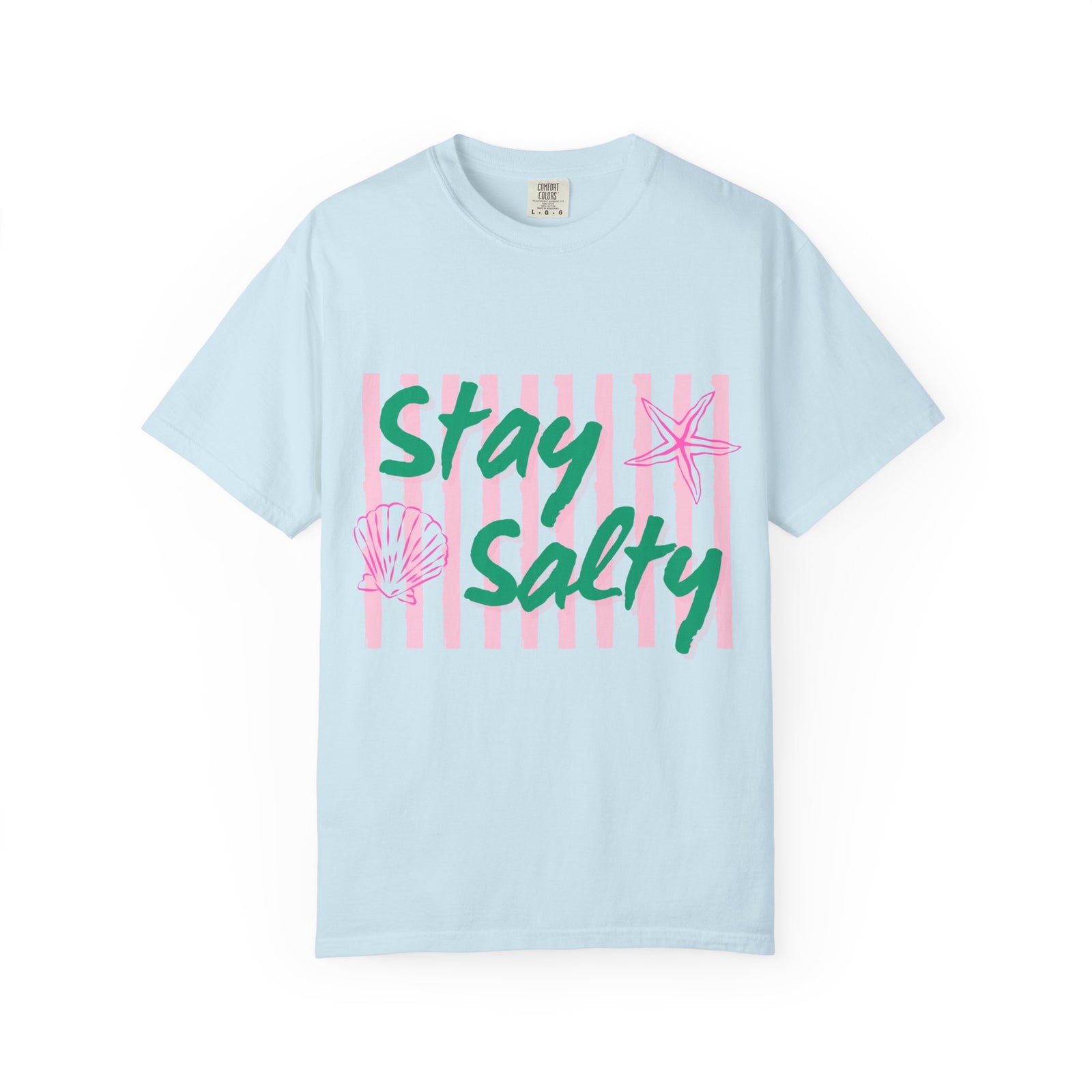 Stay Salty Graphic T-Shirt Women's  Beachy Pink Stripe Tee
