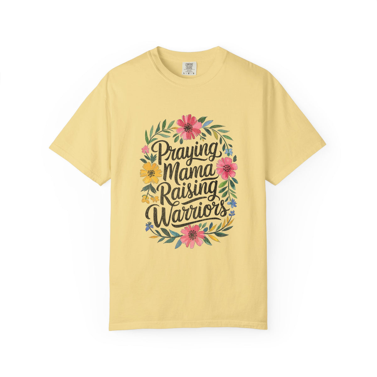 Praying Mama Raising Warriors T-Shirt Cute Floral Mom Graphic Tee
