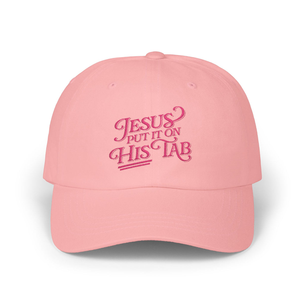 Jesus Put It On His Tab Pink Embroidered Christian Dad Cap Baseball Hat