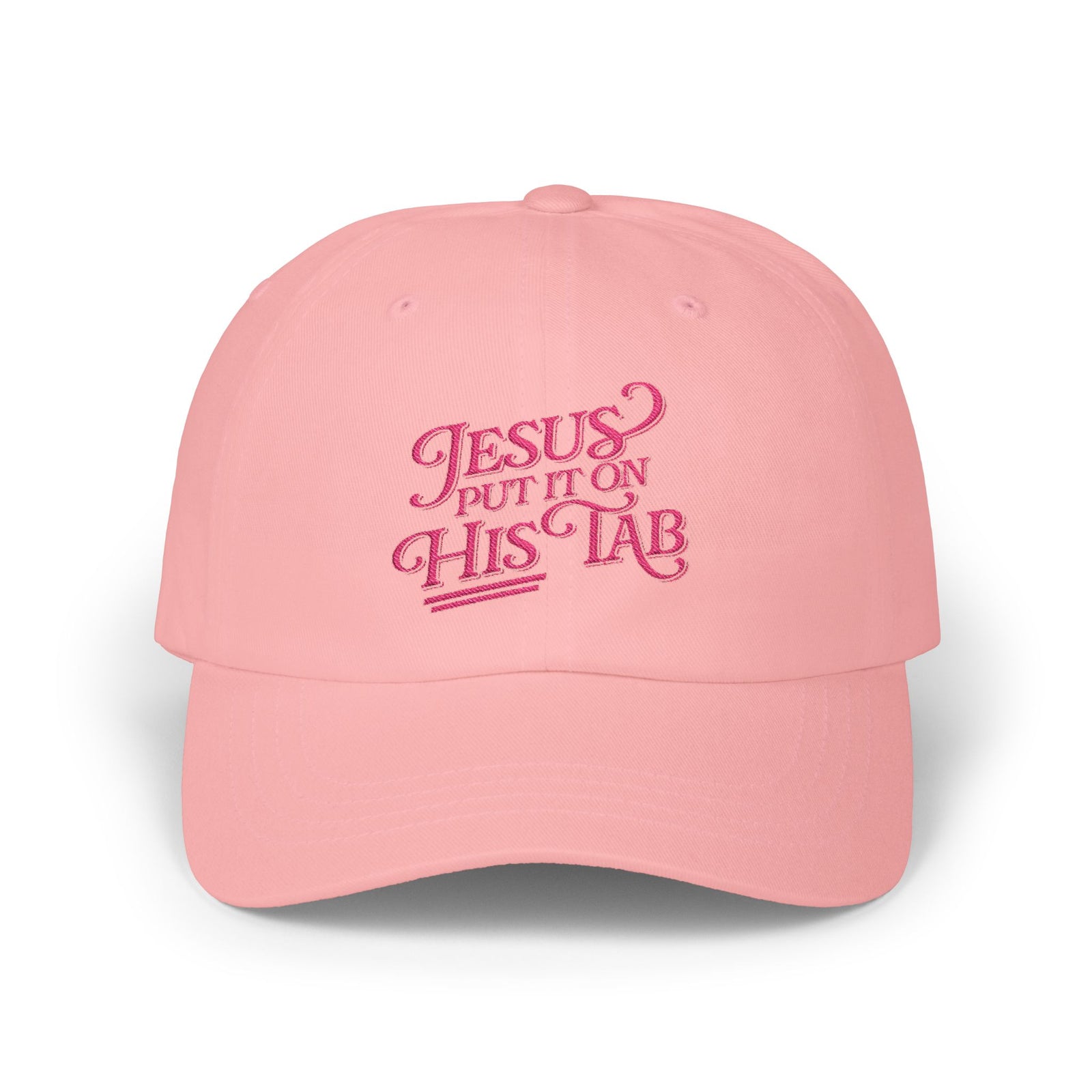 Jesus Put It On His Tab Pink Embroidered Christian Dad Cap Baseball Hat