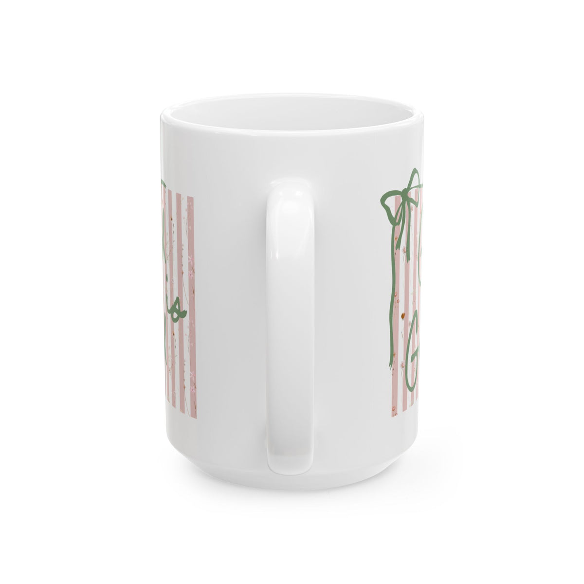 God is Good Pink Stripe Inspirational Ceramic Mug Coffee Cup (11oz & 15oz)