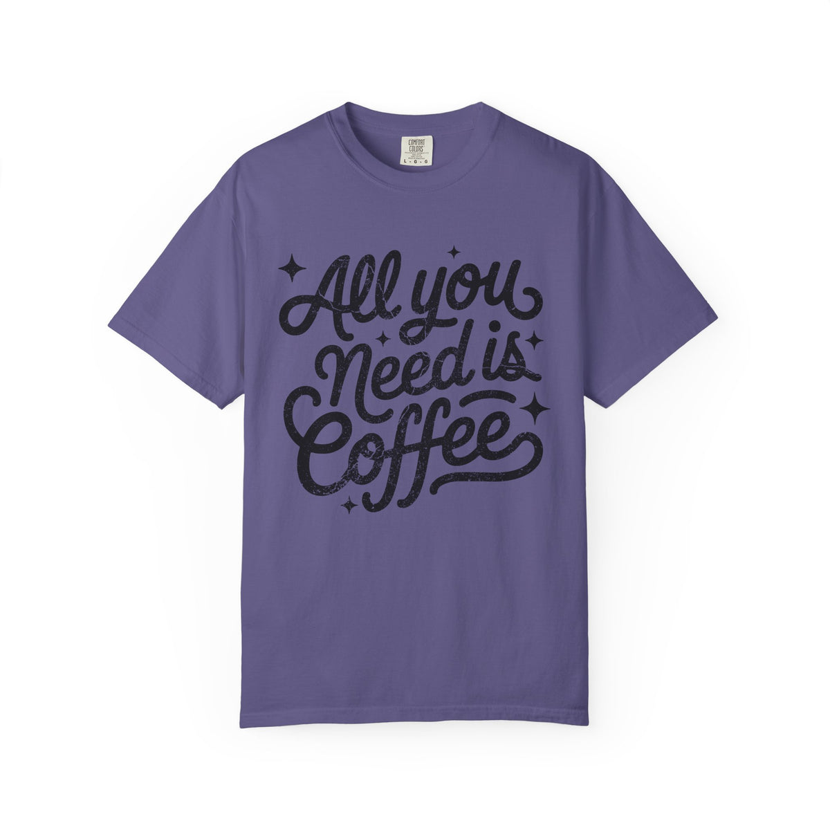 All You Need Is Coffee T-Shirt Retro Script Coffee Lover Distressed Graphic Tee