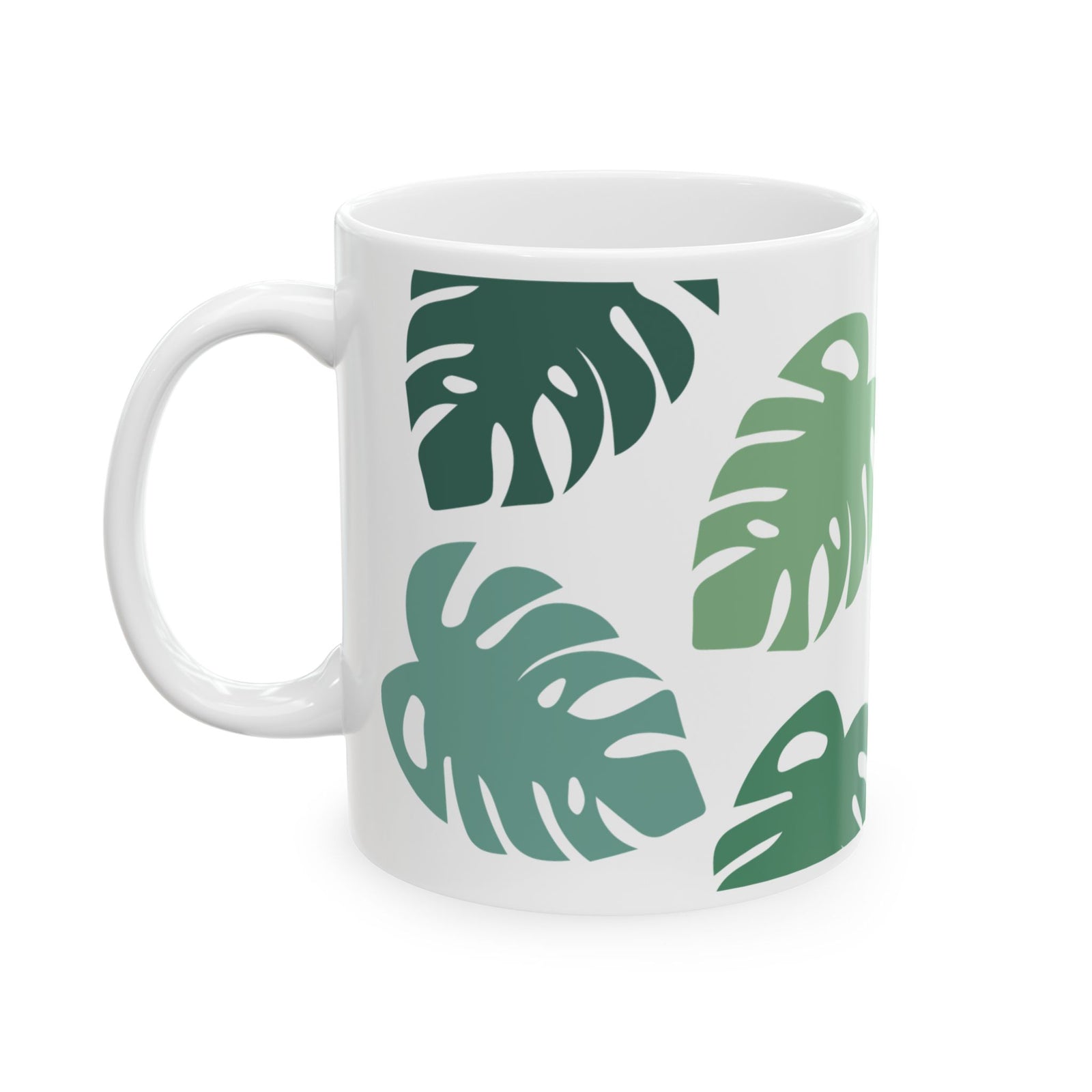 Monstera Leaf Cute Ceramic Mug Coffee Cup (11oz & 15oz)