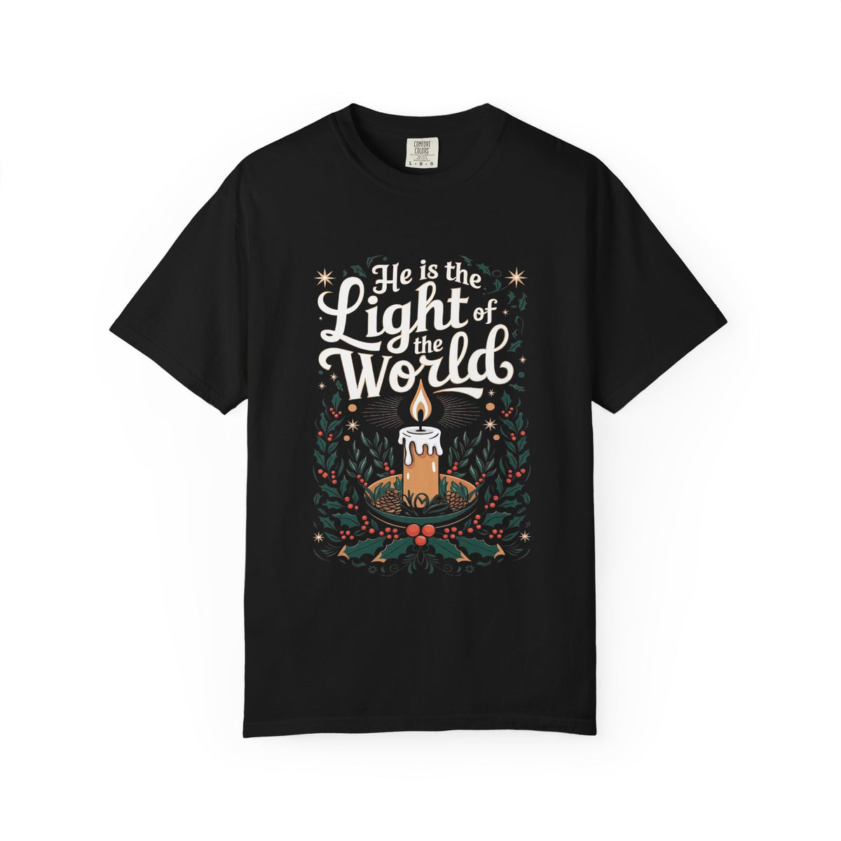 He is the Light of the World Christmas T-Shirt Christian Graphic Tee