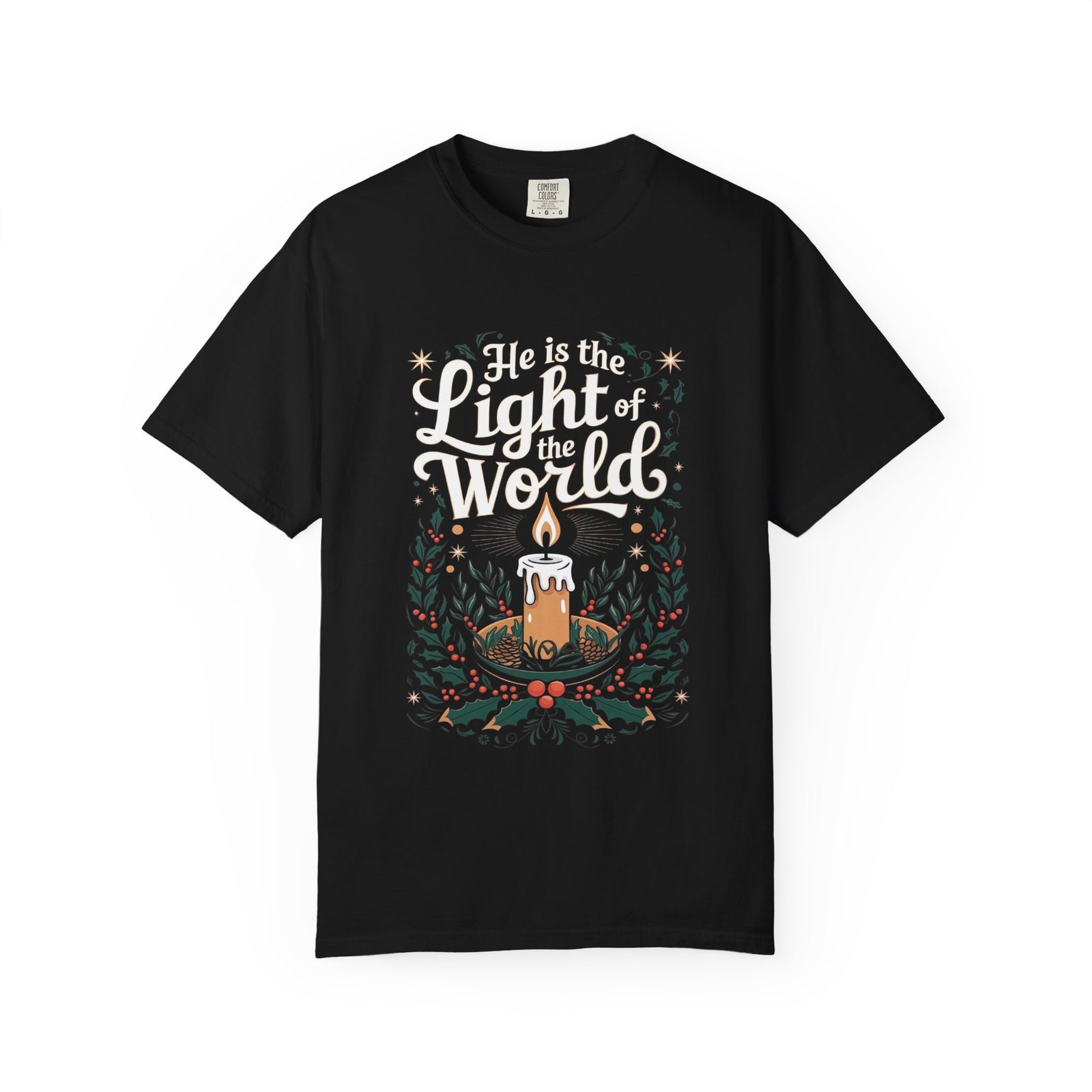 He is the Light of the World Christmas T-Shirt Christian Graphic Tee