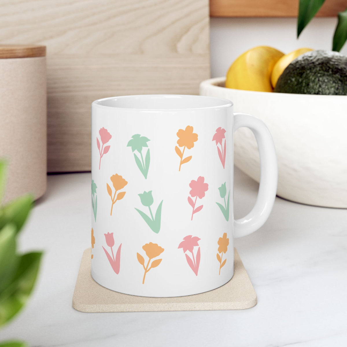 Spring Floral Cute Ceramic Mug Coffee Cup (11oz & 15oz)