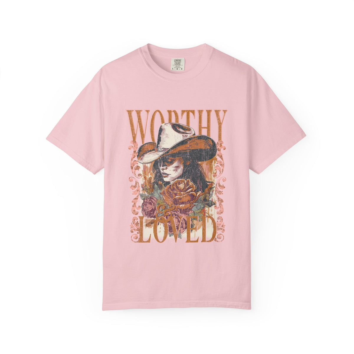 Worthy & Loved Graphic Tee Vintage Cowgirl Floral Distressed T-Shirt