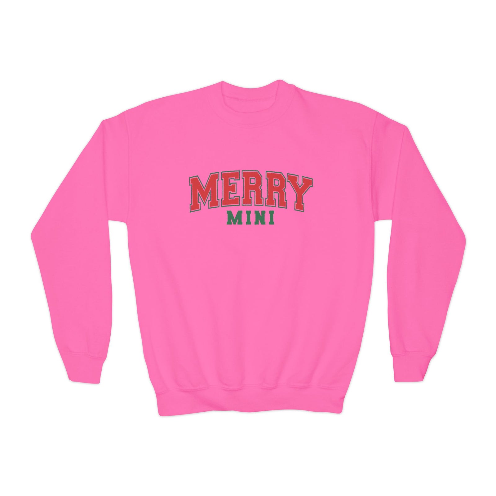 Merry Mini Heavy Blend Kids' Crewneck Graphic Christmas Holiday Sweatshirt - Sydney So Sweet