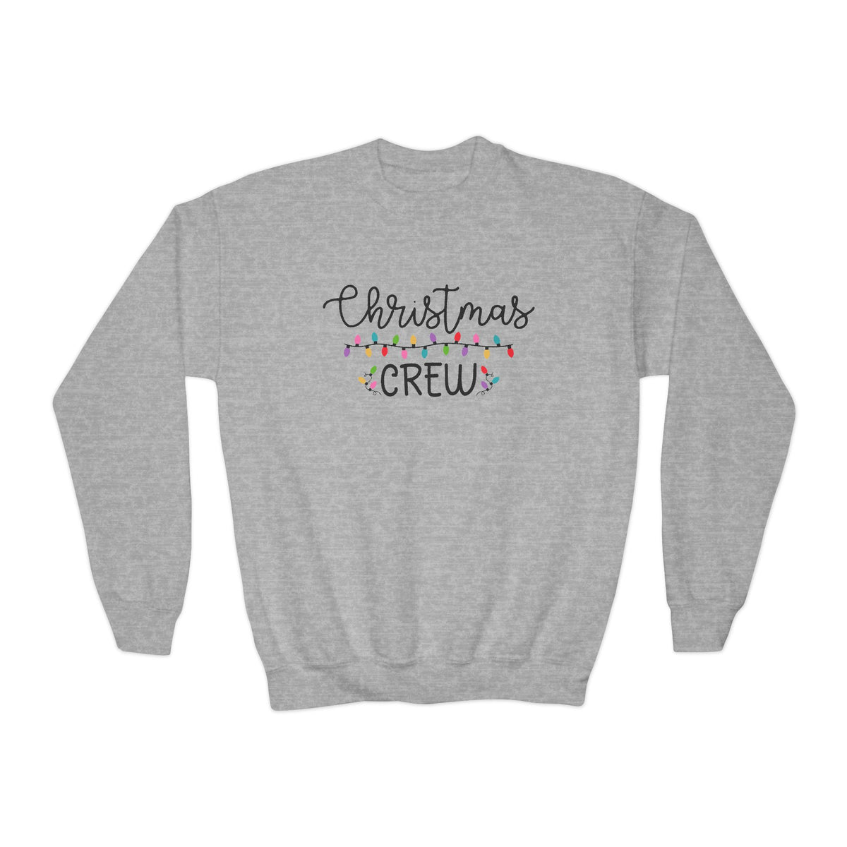 Christmas Crew Heavy Blend Kids' Crewneck Graphic Holiday Lights Sweatshirt - Sydney So Sweet