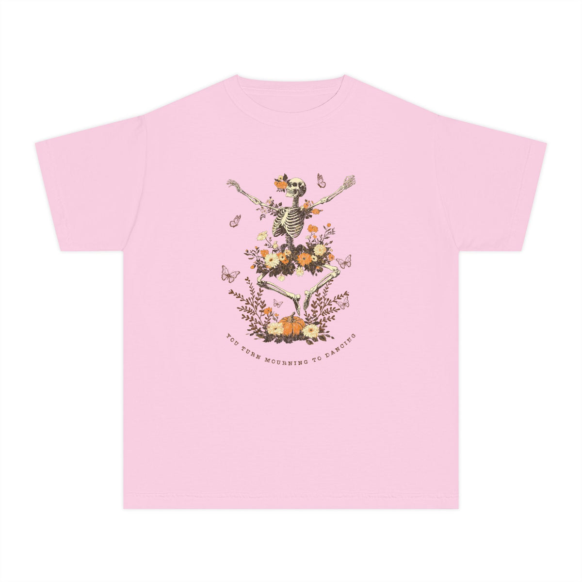 You Turn Mourning into Dancing T-Shirt Dancing Skeleton Halloween Kids Christian Tee