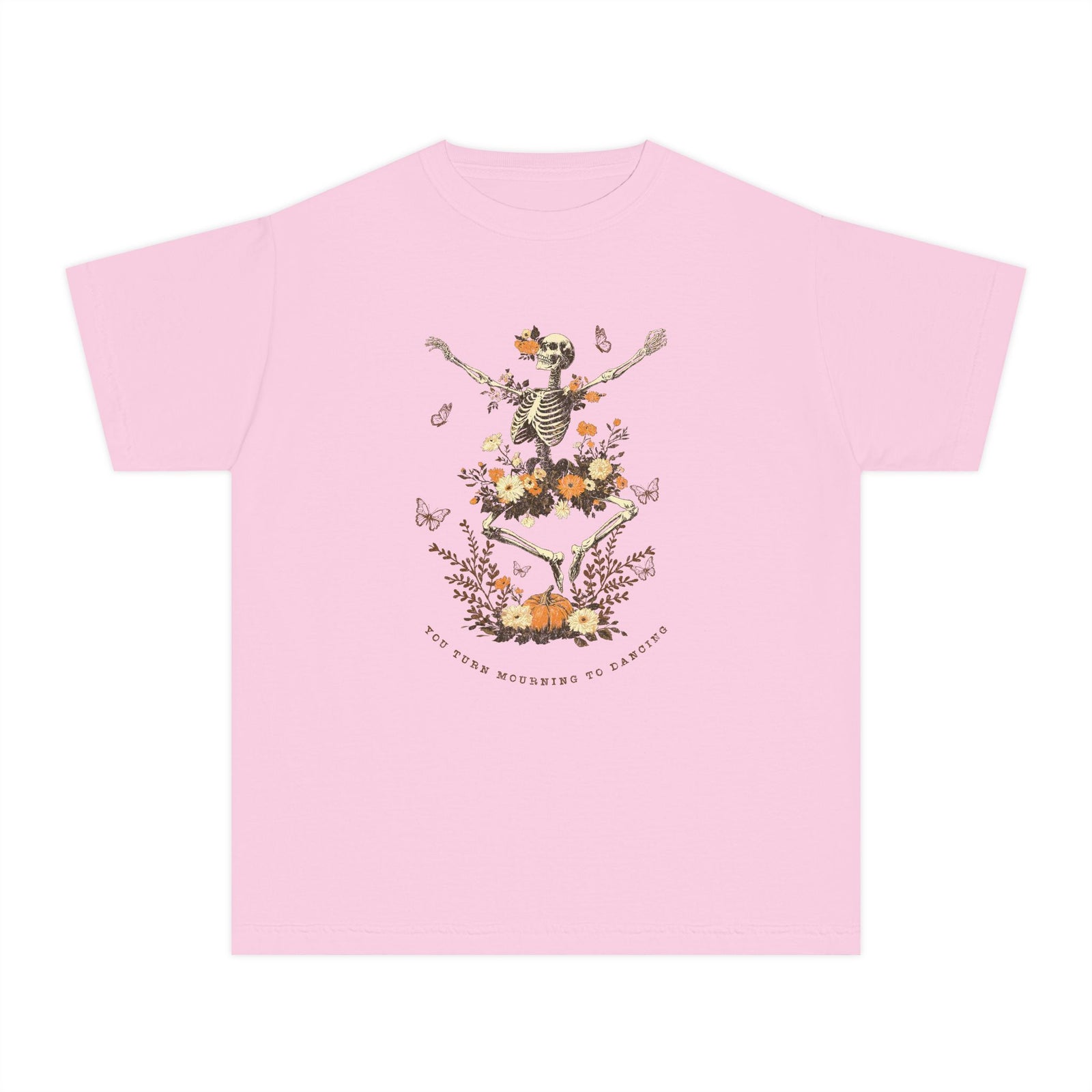 You Turn Mourning into Dancing T-Shirt Dancing Skeleton Halloween Kids Christian Tee
