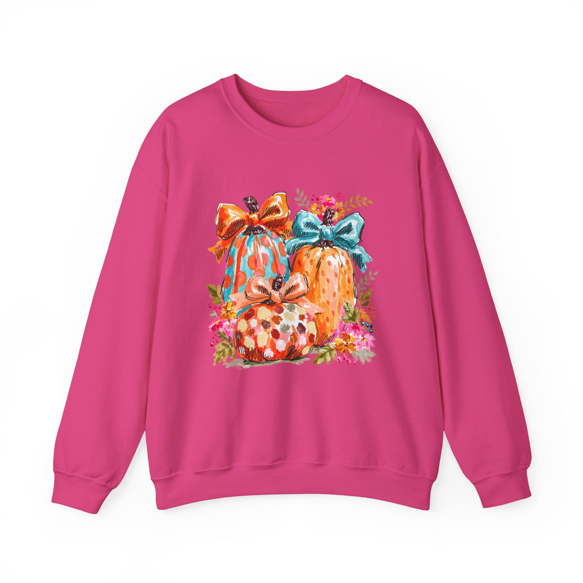 Floral Preppy Coquette Fall Pumpkin Sweatshirt Cute Watercolor Graphic Pullover